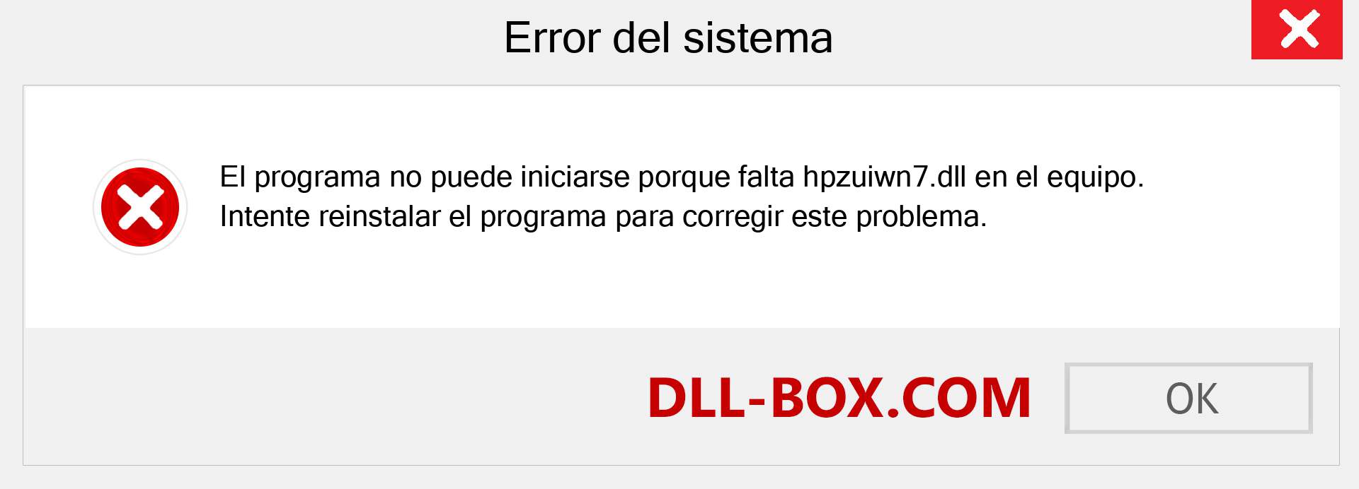 ¿Falta el archivo hpzuiwn7.dll ?. Descargar para Windows 7, 8, 10 - Corregir hpzuiwn7 dll Missing Error en Windows, fotos, imágenes