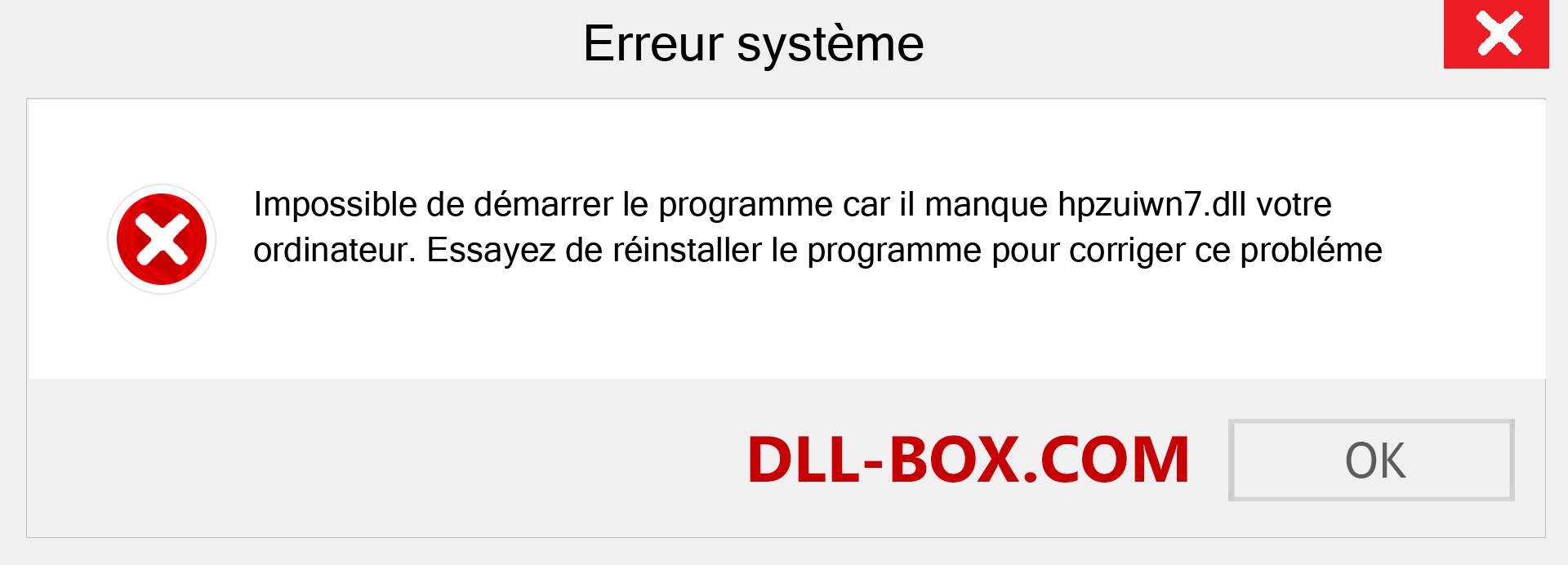 Le fichier hpzuiwn7.dll est manquant ?. Télécharger pour Windows 7, 8, 10 - Correction de l'erreur manquante hpzuiwn7 dll sur Windows, photos, images